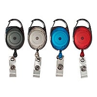 Advantus badge reel - 30 in - blue, red, clear, smoke (pack of 20)