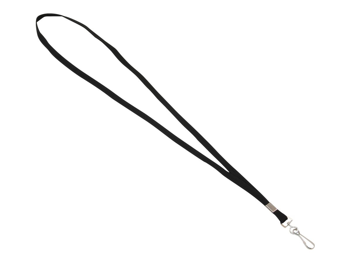 Advantus Woven Metal Clasp Lanyard - Black,100/Box