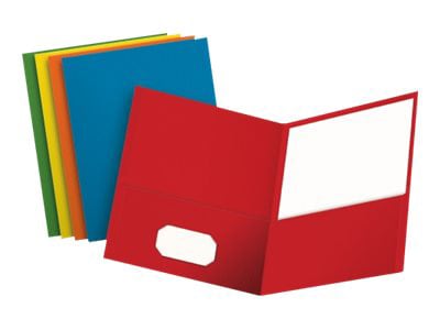 Oxford - pocket folder - for Letter - capacity: 100 sheets - blue, yellow, red, green, orange (pack of 25)