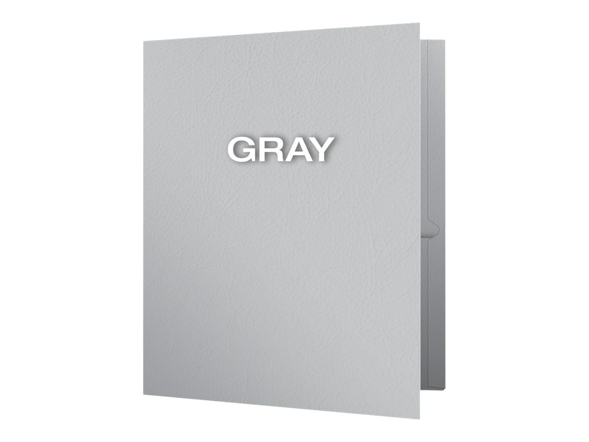 Oxford - pocket folder - for Letter - capacity: 100 sheets - gray (pack of