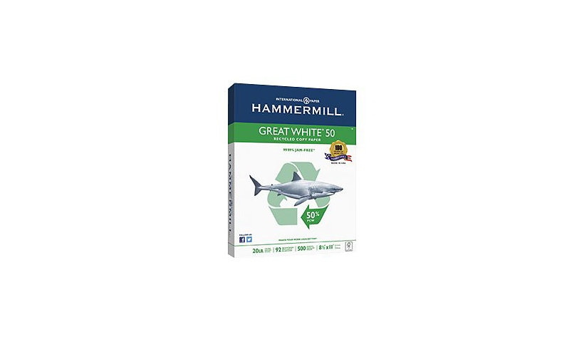 HammerMill Great White 50 - plain paper - smooth - 500 sheet(s) - Letter -