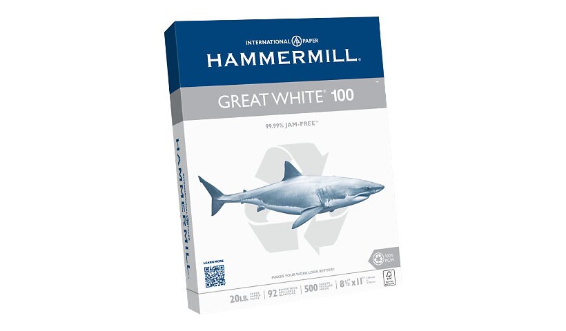 HammerMill Great White 100 - recycled bond paper - 500 sheet(s) - Letter -