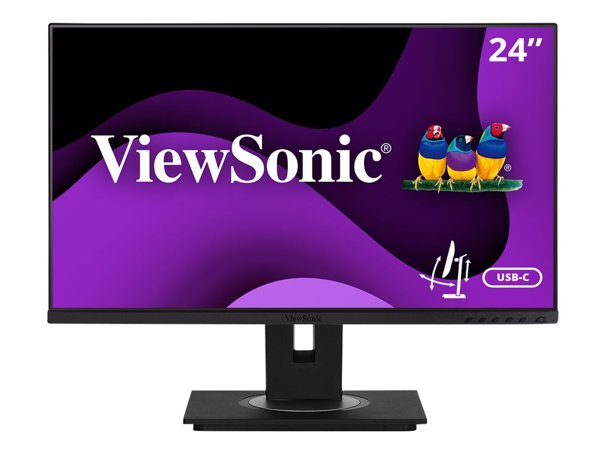 ViewSonic Ergonomic VG2455 - 1080p IPS Monitor with USB-C, HDMI, DisplayPort, VGA and 40 Degree Tilt - 250 cd/m² - 24"