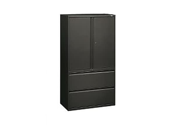 HON Brigade 800 Series 2-Drawer Lateral File Cabinet - Charcoal