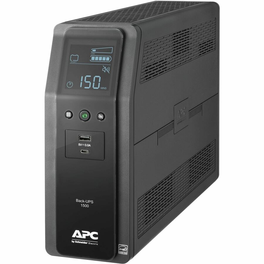 APC by Schneider Electric Back-UPS Pro BN 1500VA, 10 Outlets, 2 USB Charging Ports, AVR, LCD Interface