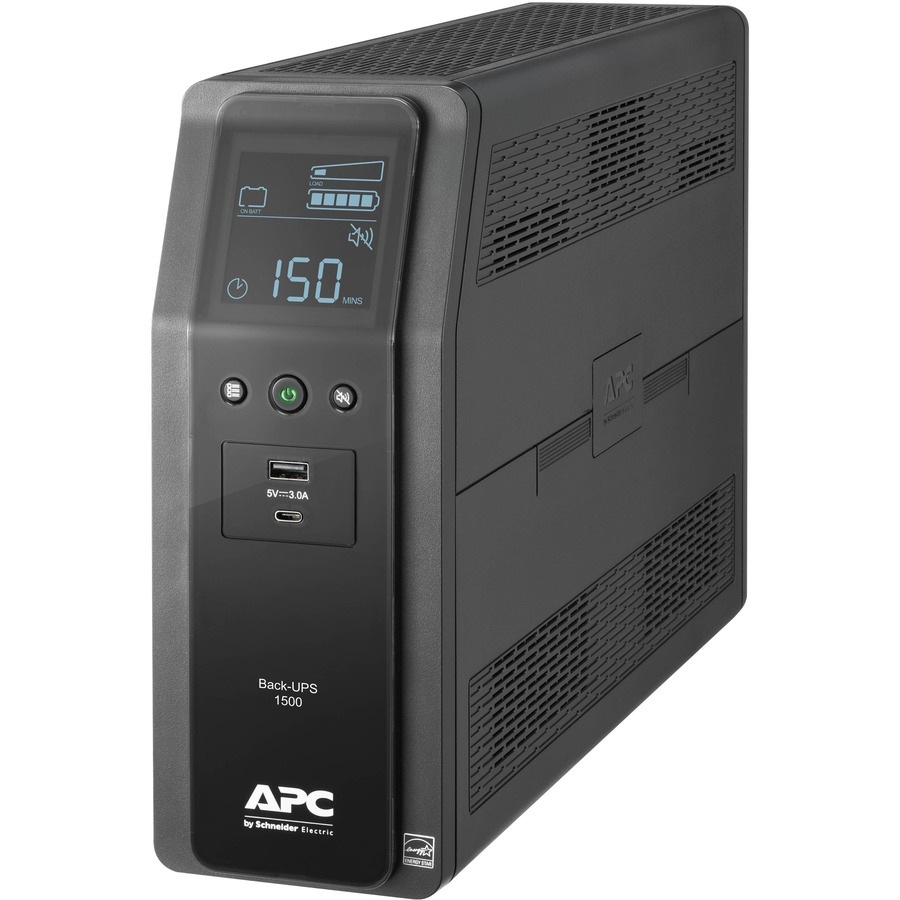 Thumbnail 4 of 13 for APC Back-UPS Pro, 1500VA, Tower, 120V, 10 NEMA 5-15R outlets, LCD, 1 USB Type C + 1 USB Type A ports