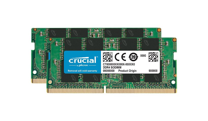 Crucial - DDR4 - kit - 16 GB: 2 x 8 GB - SO-DIMM 260-pin - 2666 MHz / PC4-2