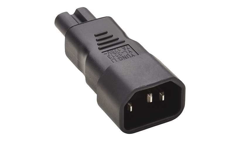 Tripp Lite IEC C14 to IEC C7 Power Cord Adapter - 7A, 125V, Black - power connector adapter - IEC 60320 C14 to IEC 60320