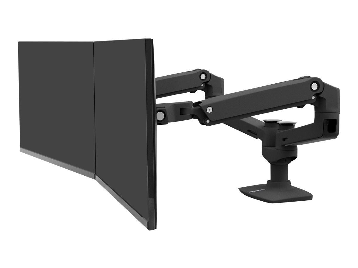 Ergotron LX Dual Side-by-Side Arm mounting kit - Patented Constant Force Technology - for 2 LCD displays - matte black