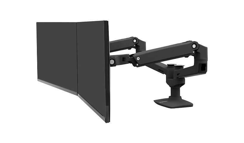 Ergotron LX Dual Side-by-Side Arm mounting kit - Patented Constant Force Technology - for 2 LCD displays - matte black