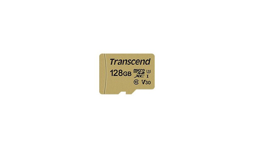 Transcend 500S - flash memory card - 128 GB - microSDXC