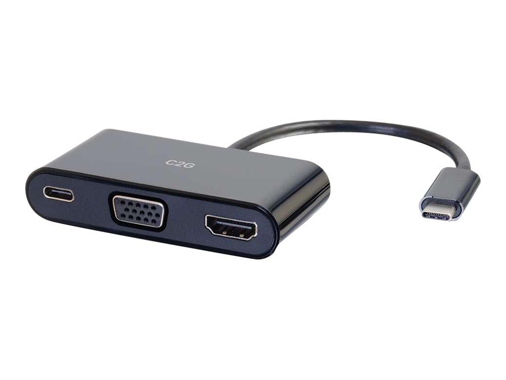 C2G USB C Multiport Adapter with 4K HDMI, VGA, and USB C -  M/F