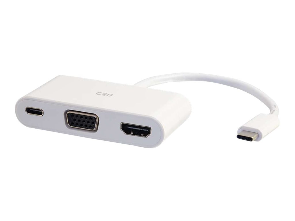 C2G USB C to HDMI and VGA Multiport Adapter with Power Delivery - external