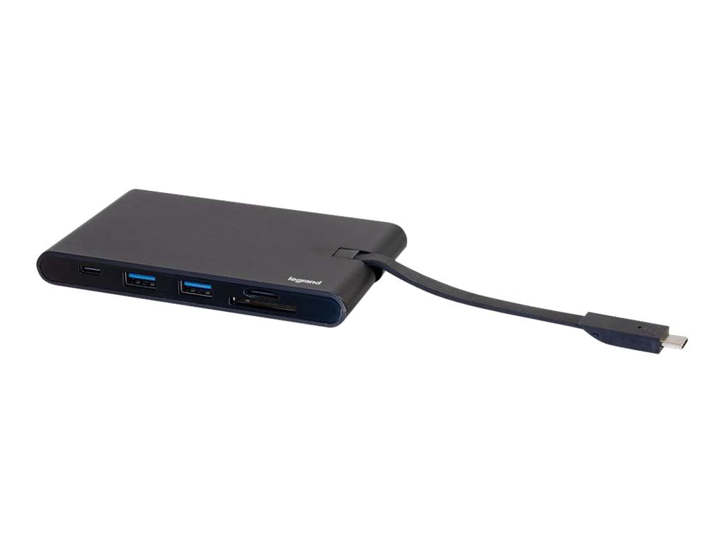 C2G USB C Docking Station with 4K HDMI, USB, Ethernet, VGA, and SD Card Reader - Power Delivery up to 100W