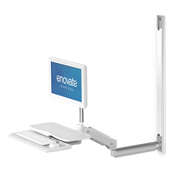 Enovate Medical e997 Wall Arm with 42" Track, Extension Arm and eDesk