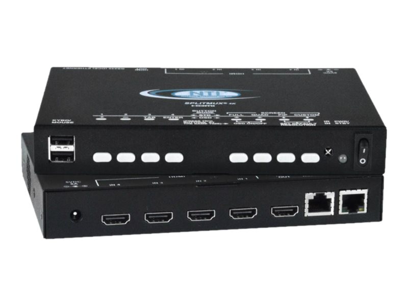 NTI SPLITMUX 4K HDMI Quad Screen Multiviewer - video/audio switch - 4 ports - TAA Compliant