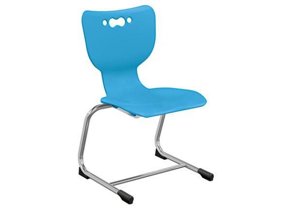 Balt Hierarchy Cantilever School Chair with 16" Chrome Base - Blue,No Arms
