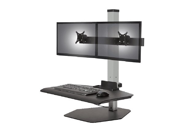Innovative Winston Workstation Dual with Compact Work Surface - Silver