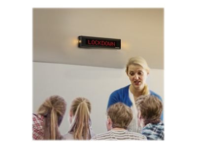 Thumbnail 3 of 3 for Valcom InformaCast - clock - rectangular - electronic - wall mountable - 20.39 in x 5.51 in - black