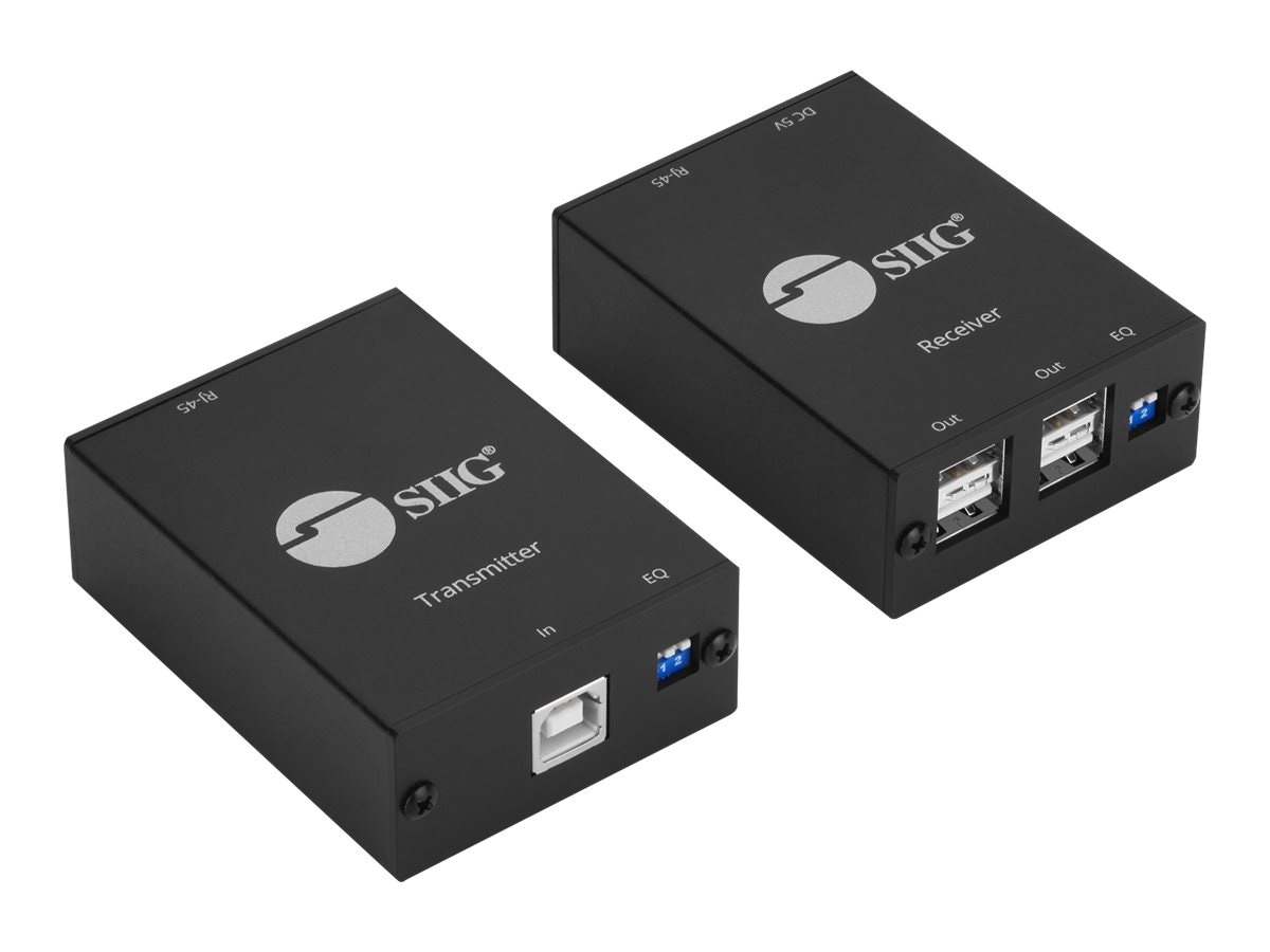 SIIG 4-Port USB 2.0 Extender (Transmitter & Receiver) - USB extender - USB