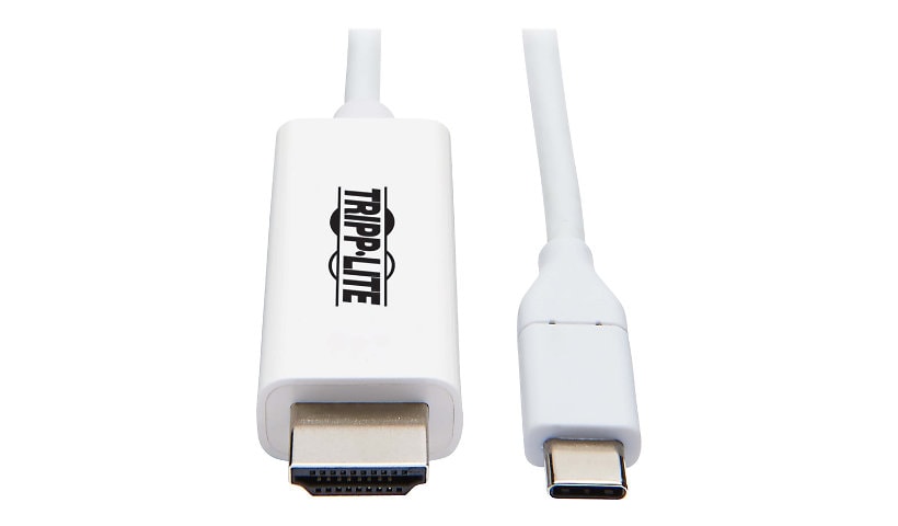 Tripp Lite USB C to HDMI Adapter Cable USB 3.1 Gen 1 4K M/M USB-C White 3ft - video cable - HDMI / USB - 3 ft
