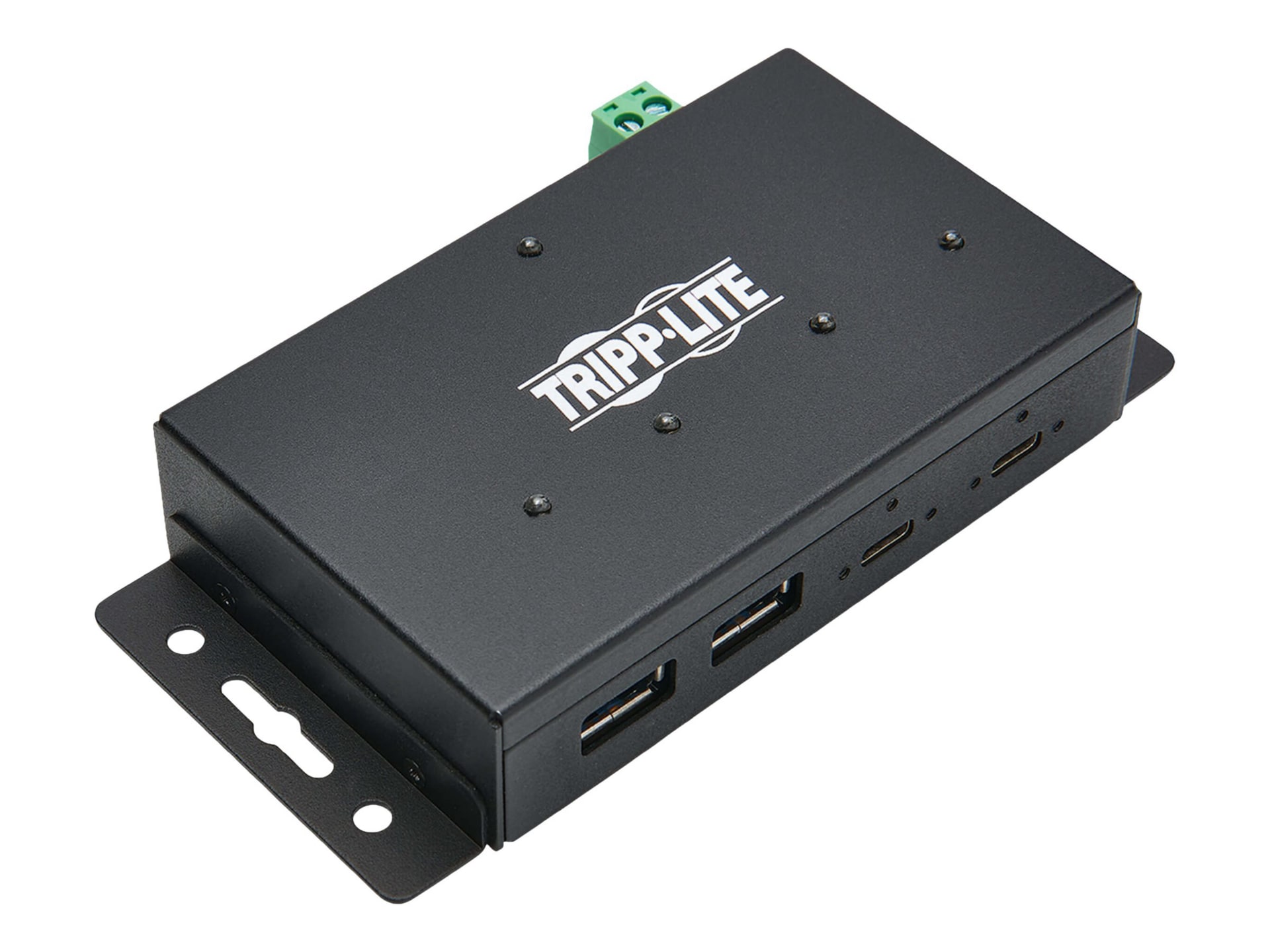 Tripp Lite 4-Port Industrial-Grade USB 3.1 Gen 2 Hub - 10 Gbps, 2 USB-C & 2 USB-A, 15 kV ESD Immunity, Iron Housing -