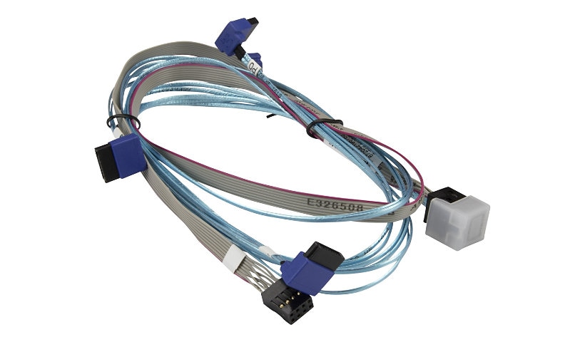 Supermicro 0.7m MiniSAS HD to 4 Right Angle SATA Cable with Sideband, White