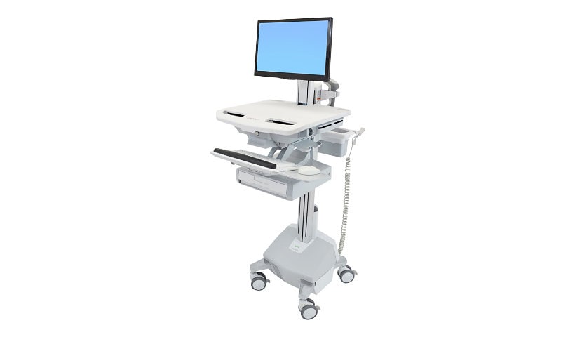 Ergotron StyleView Electric Lift Cart with Pivot, LiFe Powered, 1 Drawer (1x1) cart - open architecture - for LCD