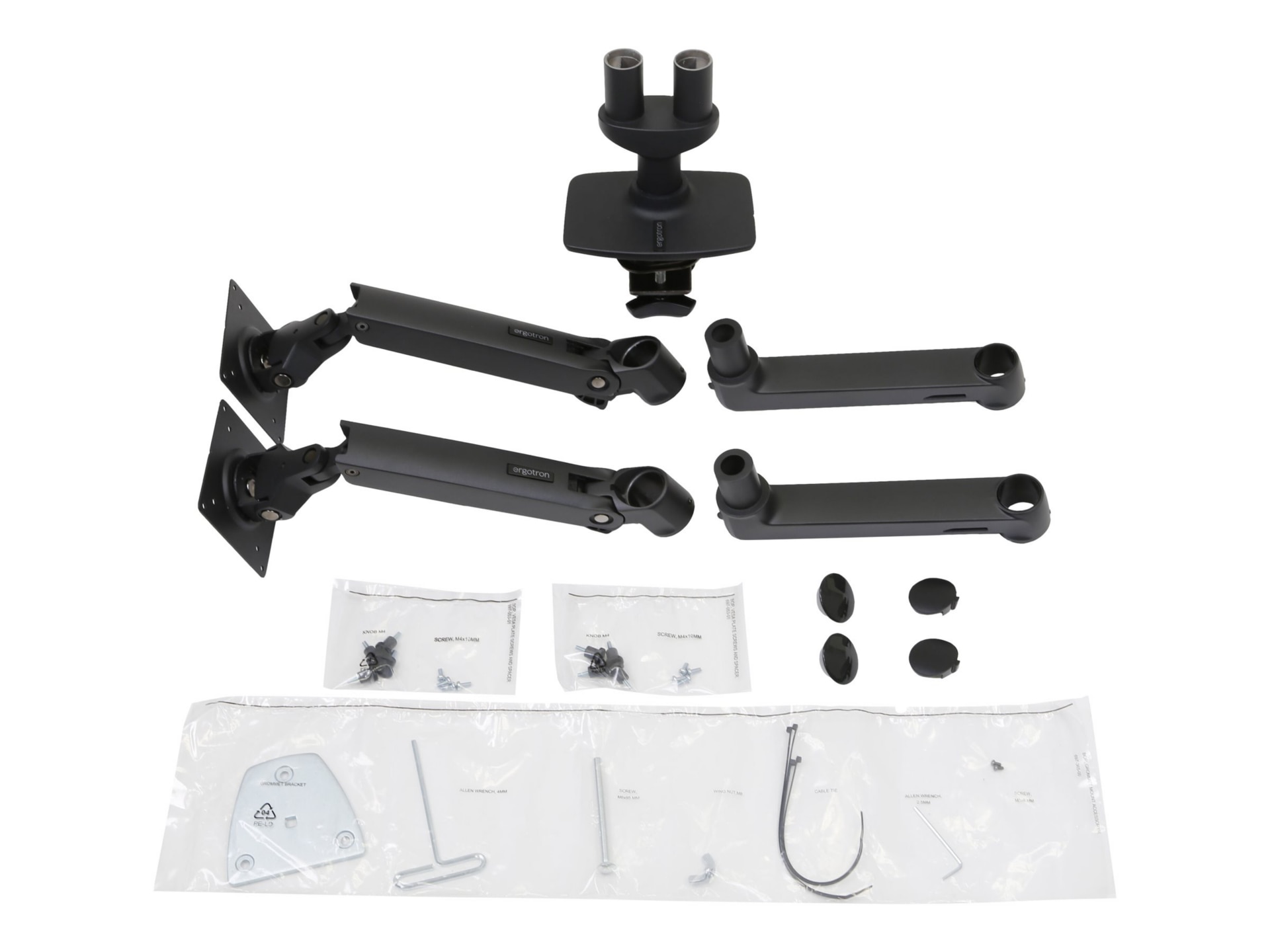 Thumbnail 3 of 6 for Ergotron LX Dual Side-by-Side Arm mounting kit - Constant Force Technology - for 2 LCD displays - matte black