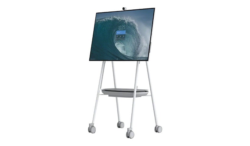 Steelcase - cart - for interactive flat panel - gray, arctic white, pewter