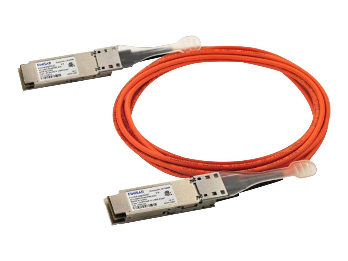 Finisar 1m QSFP Active Plug(Male)/Plug(Male) 40Gbps Optical Cable - Orange