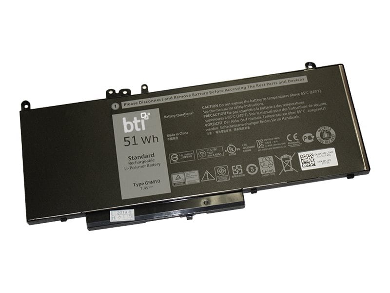 BTI G5M10-BTI 7.4V 51WHR LI-ION BATTERY 0G5M10, 5XFWC, K9GVN, WYJC2, 451-BBLK, 8V5GX, PF59Y, YM3TC, 451-BBLL, F5WW5,