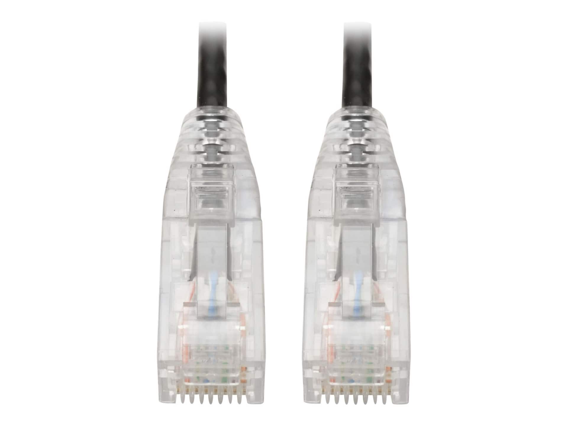 Eaton Tripp Lite Series Cat6 Gigabit Snagless Slim UTP Ethernet Cable (RJ45 M/M), PoE, Black, 8-in. (20.32 cm) - patch