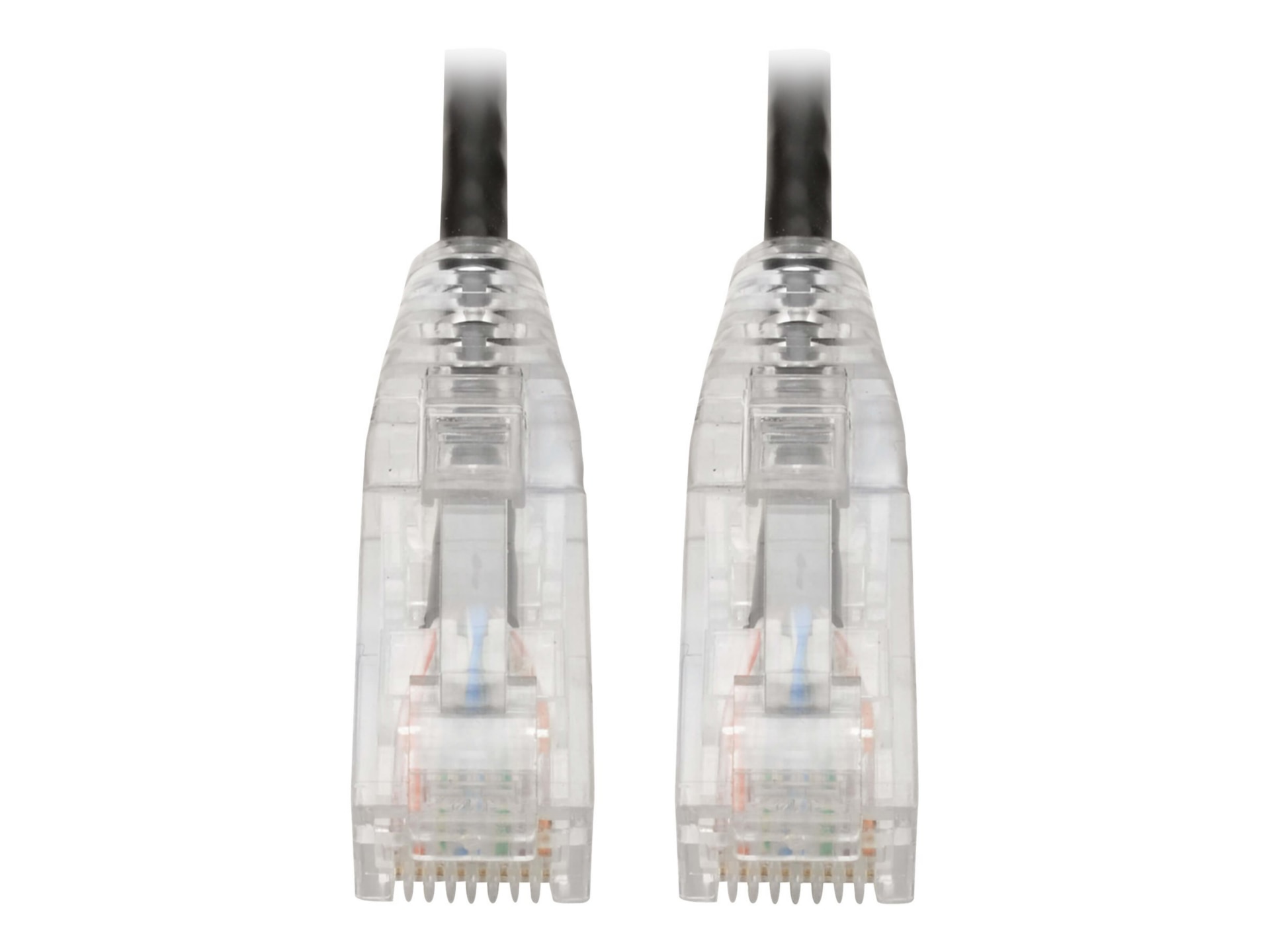 Tripp Lite Cat6 Gigabit Snagless Molded Slim UTP Patch Cable RJ45 Black 8in