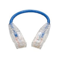 Eaton Tripp Lite Series Cat6 Gigabit Snagless Slim UTP Ethernet Cable (RJ45 M/M), PoE, Blue, 8-in. (20.32 cm) - patch