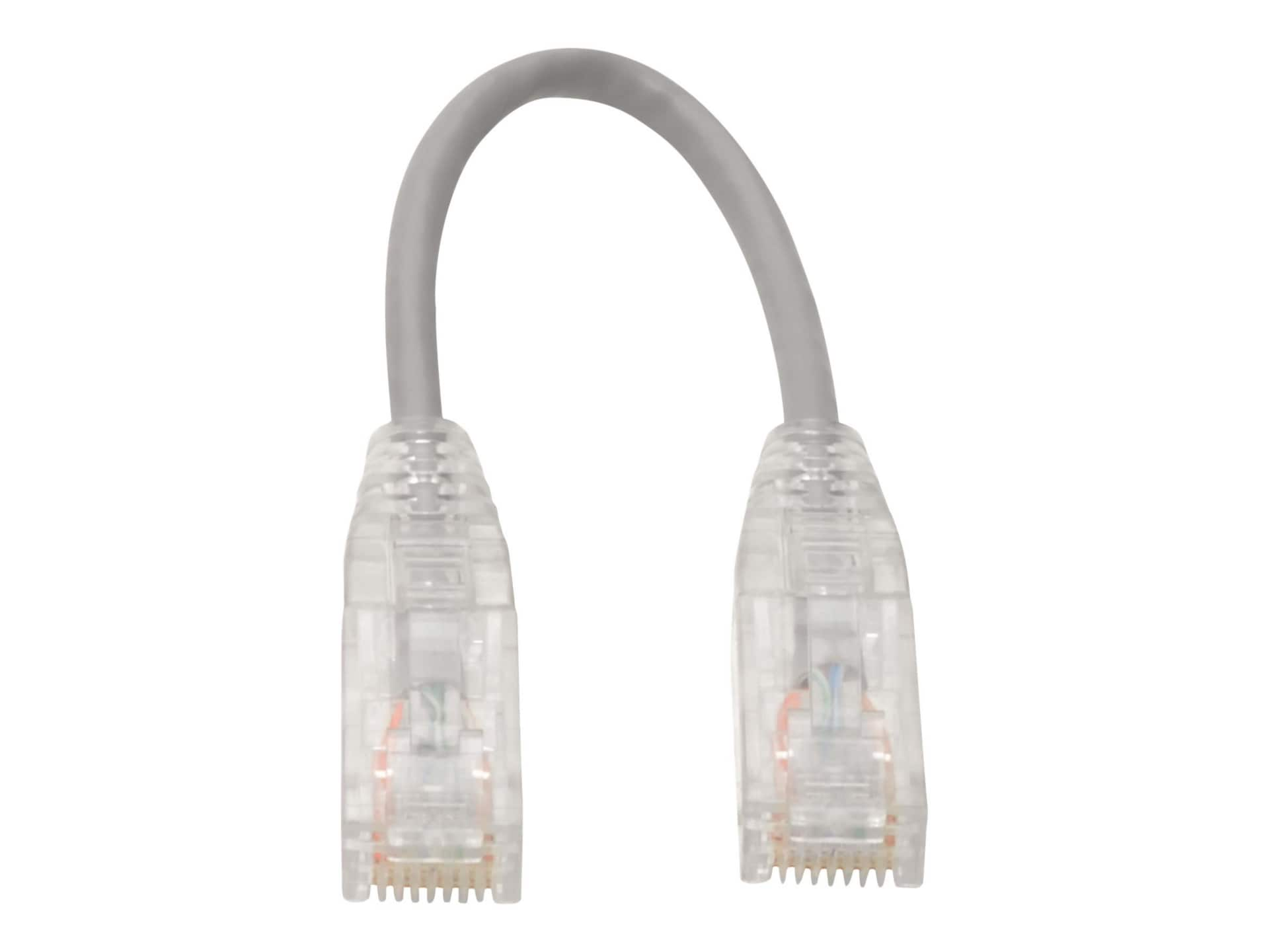 Tripp Lite Cat6 Gigabit Snagless Molded Slim UTP Patch Cable RJ45 Gray 8in