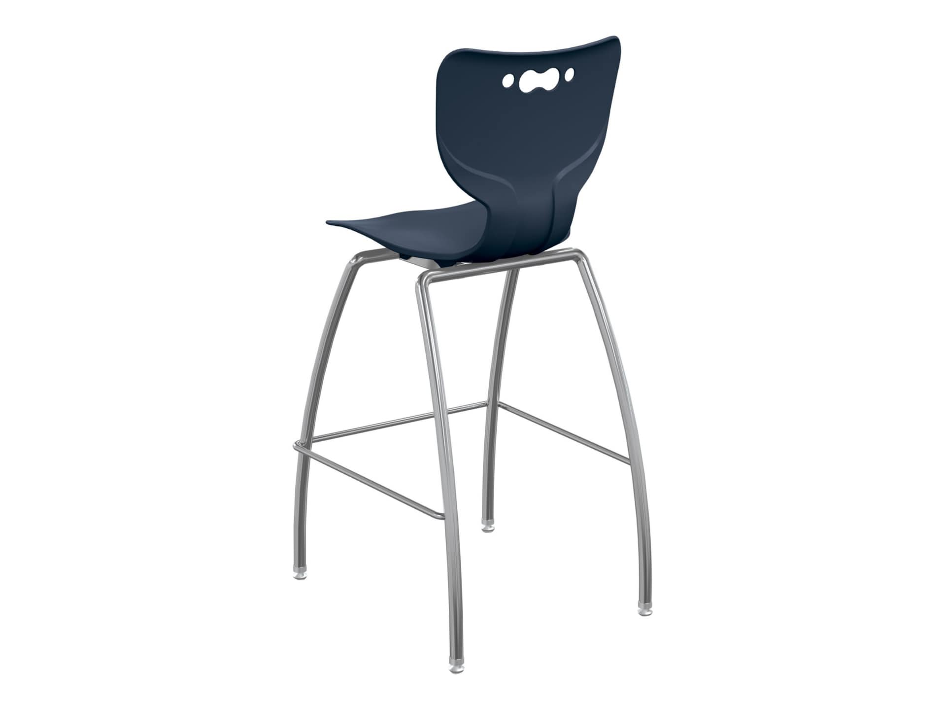 MooreCo Hierarchy - stool - plastic, chrome plated steel - navy