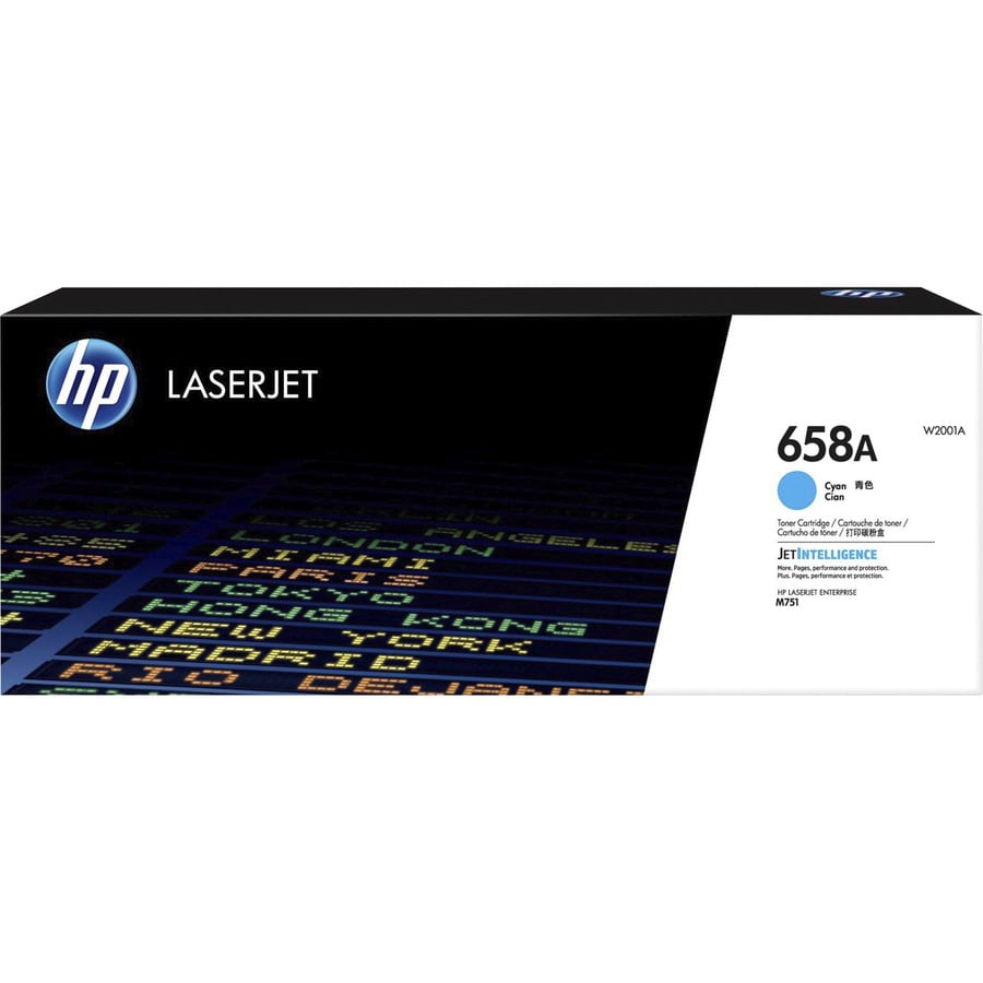 HP 658A (W2001A) Original Standard Yield Laser Toner Cartridge - Cyan - 1 E