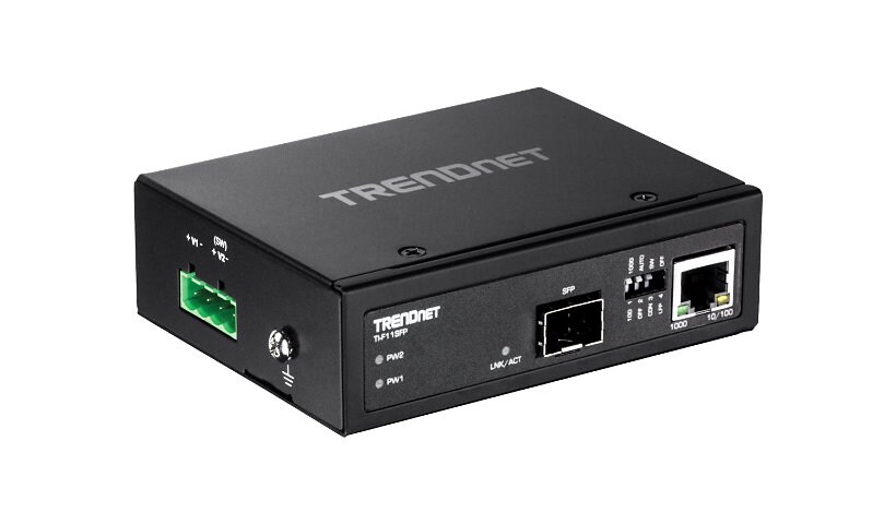 TRENDnet TI-F11SFP - media converter - 10Mb LAN, 100Mb LAN, GigE - TAA Compliant