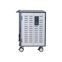 Ergotron Zip40 Charging Cart - cart - for 40 tablets / notebooks - black, silver