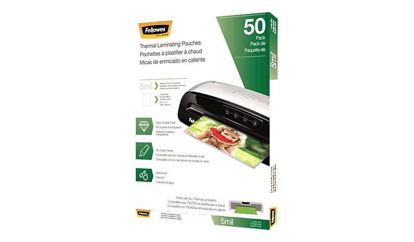 Fellowes - 50-pack - glossy -  - lamination pouches