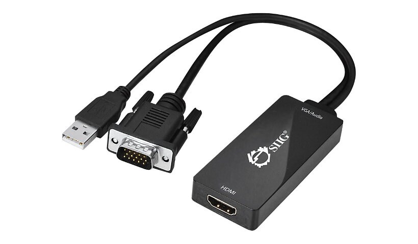 SIIG Portable VGA & USB Audio to HDMI converter - video converter - black