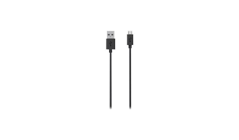 Belkin USB-A to Micro-USB Type B Cable - 480 Mbps - M/M - 6.6ft/3m - Black