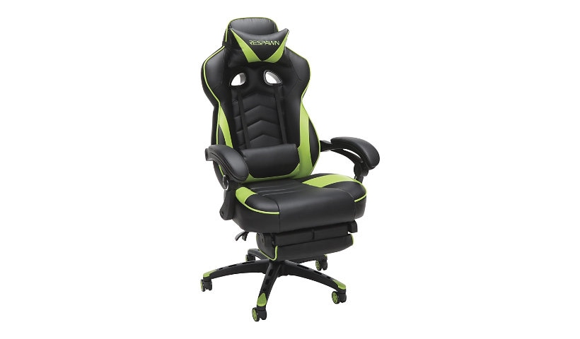 RESPAWN RSP-110 Racing Style Reclining Footrest Gaming Chair - Green