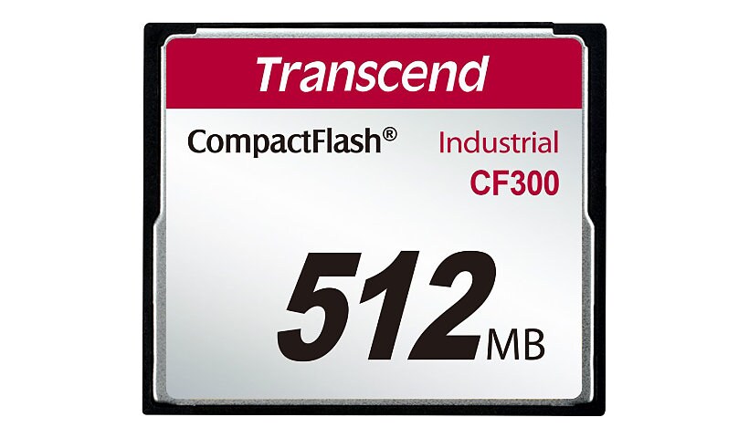Transcend CF300 Industrial - carte mémoire flash - 512 Mo - CompactFlash