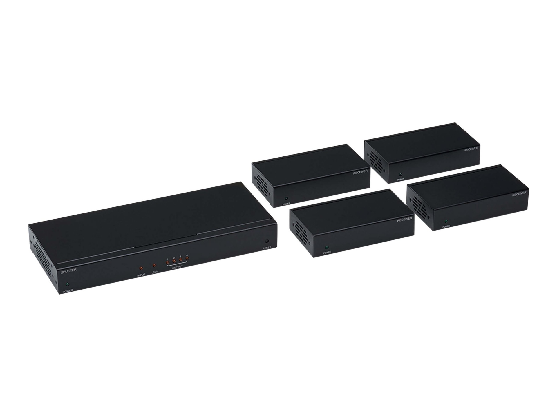 Tripp Lite DisplayPort to HDMI over Cat6 Splitter/Extender Kit, PoC, 4 Ports - 4K @ 60 Hz, 125 ft. (38 m), TAA -