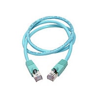 Eaton Tripp Lite Series Cat6a 10G Snagless Shielded STP Ethernet Cable (RJ45 M/M), PoE, Aqua, 3 ft. (0.91 m) - patch