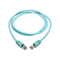 Eaton Tripp Lite Series Cat6a 10G Snagless Shielded STP Ethernet Cable (RJ45 M/M), PoE, Aqua, 5 ft. (1.52 m) - patch