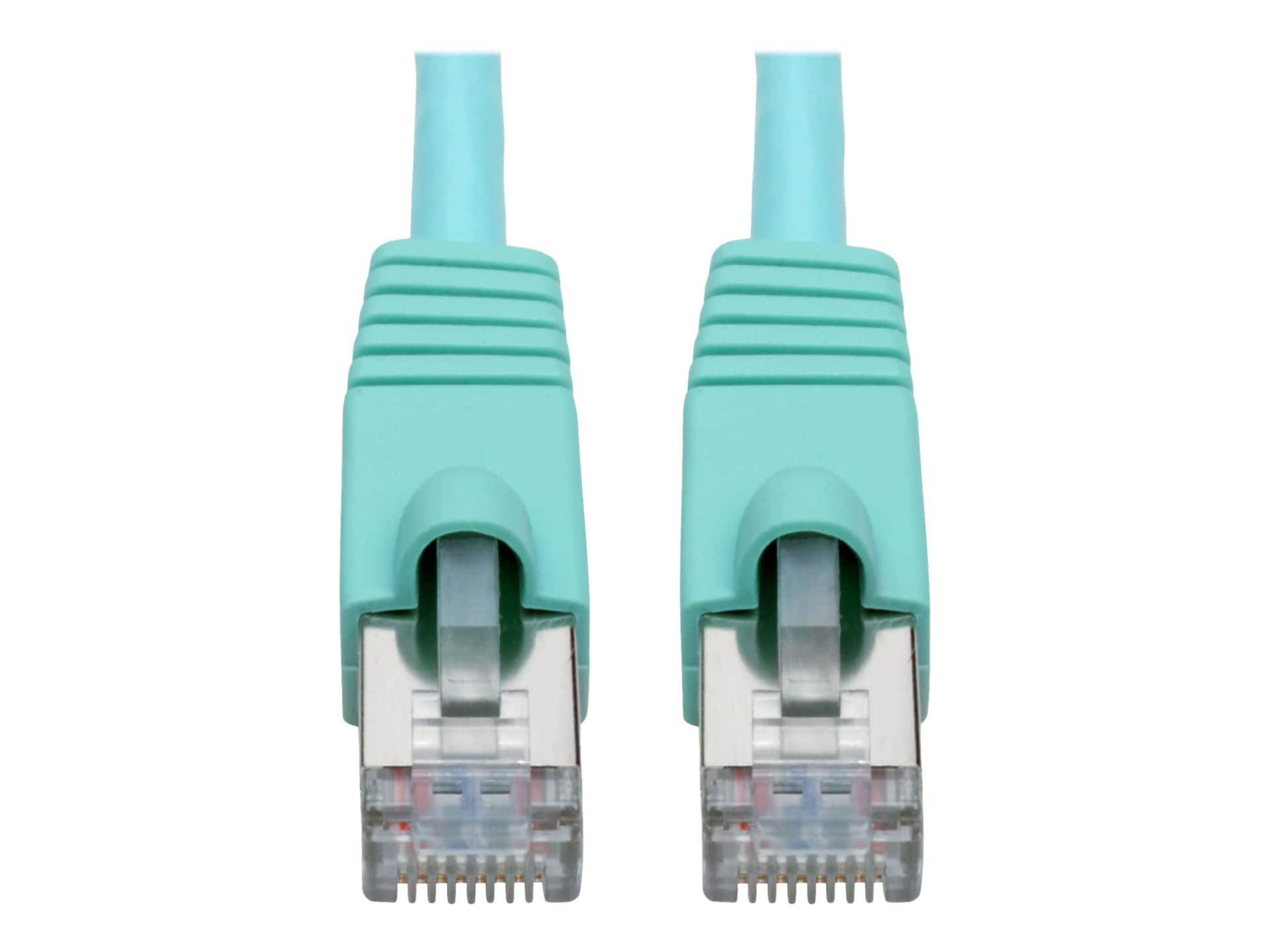 Eaton Tripp Lite Series Cat6a 10G Snagless Shielded STP Ethernet Cable (RJ45 M/M), PoE, Aqua, 7 ft. (2.13 m) - patch