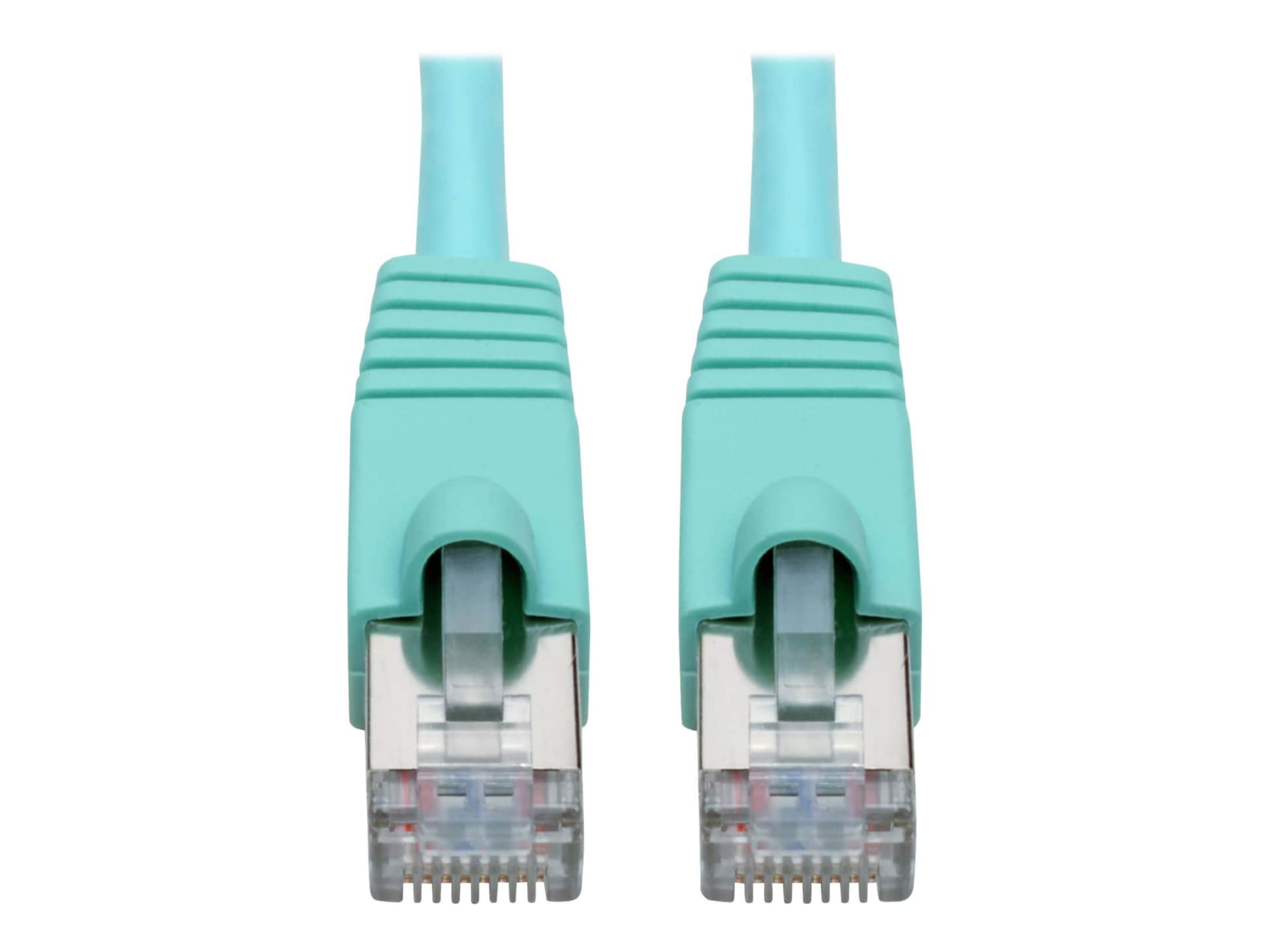 Eaton Tripp Lite Series Cat6a 10G Snagless Shielded STP Ethernet Cable (RJ45 M/M), PoE, Aqua, 10 ft. (3.05 m) - patch